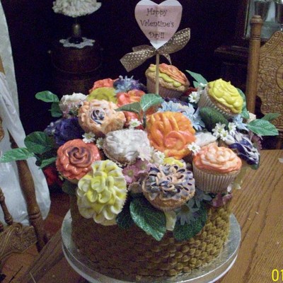 Cupcake Flower Basket