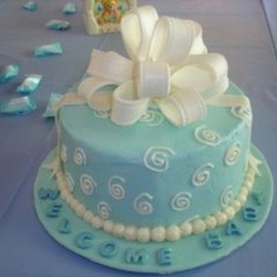 Blue Bow Cake