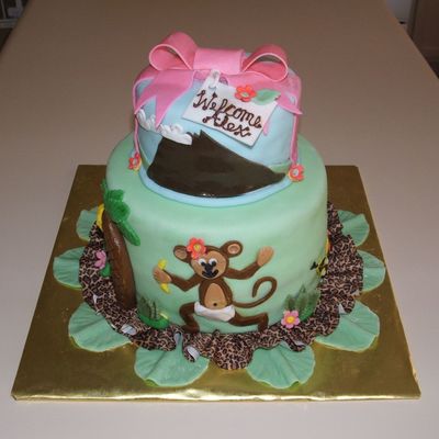 Jungle Theme Shower Cake