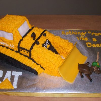 Cat Bulldozer Grooms Cake