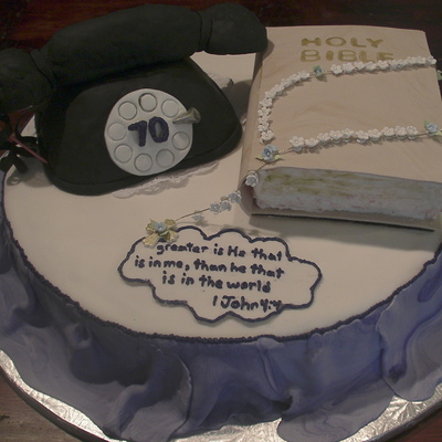 Phone & Bible Cake