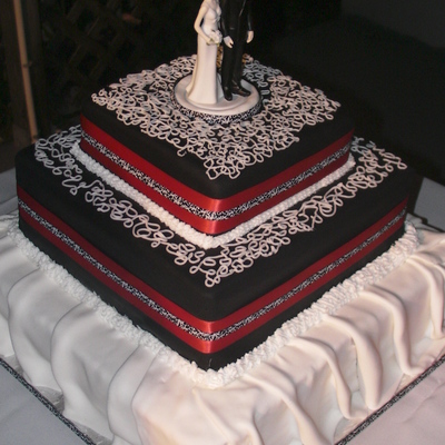 Black & White Square Wedding Cake