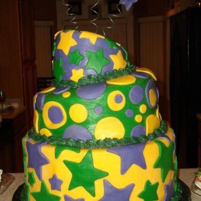 Mardi Gras Birthday Cake
