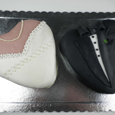 Tux And Wedding Dress Cake