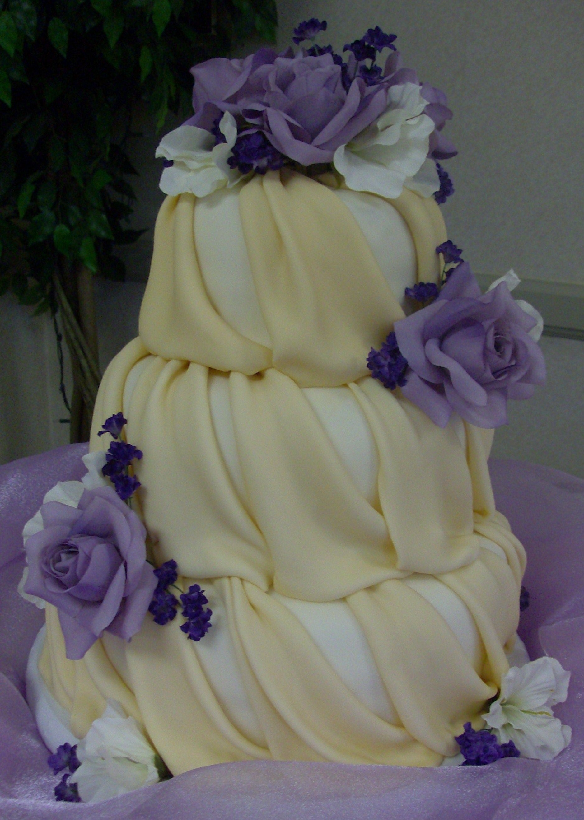 Lavender & Cream Wedding Cake