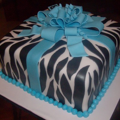 Zebra Birthday Gift Cake