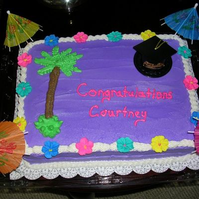 Luau Theme Graduation Cake