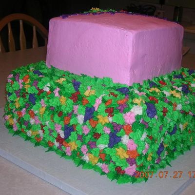 Side View Of Flower Cake
