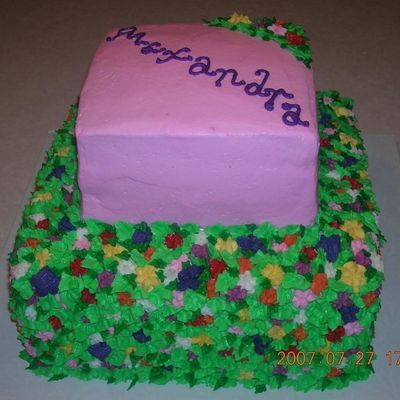 Top View Of Flower Birthday Cake