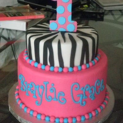 Hot Pink And Zebra Print First Birthday
