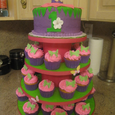 Tinkerbell Cake/cupcake Tower