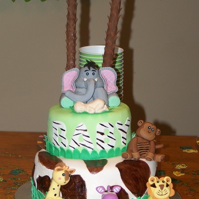 Jungle Baby Shower Cake