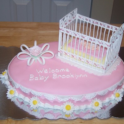 Crib Baby Shower Cake