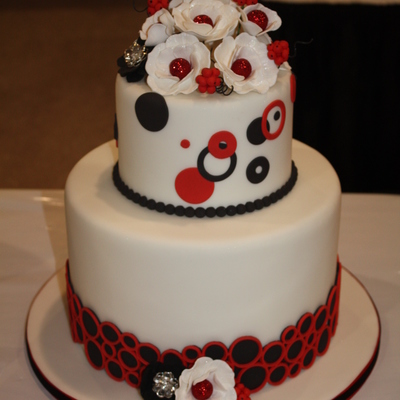 Black And Red Contemporary Wedding Cake