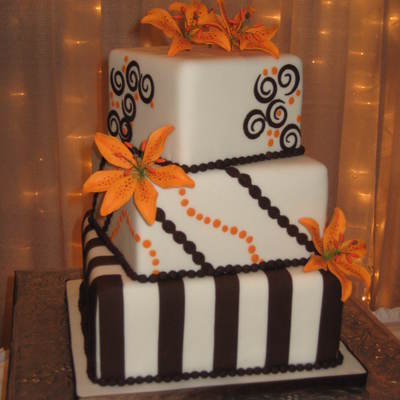 Contemporary Fall Wedding Cake