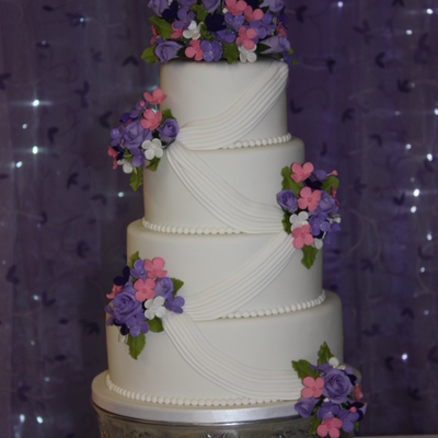 Pastel Bouquet Wedding Cake