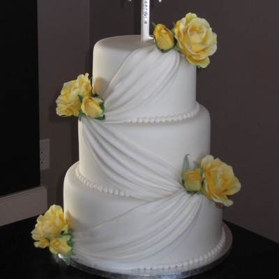 Yellow Roses With Draping