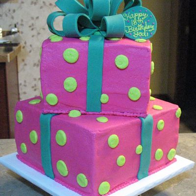 Two Tier Gift Box Cake