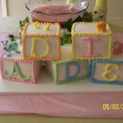 Baby Block Name Cake