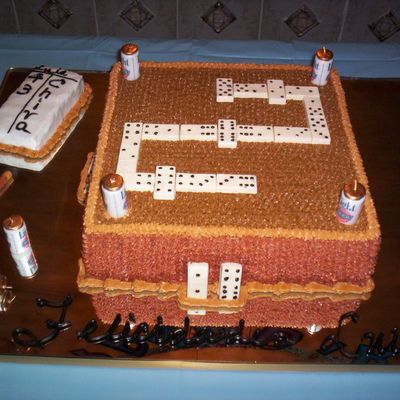 Dominoes Game Table Cake