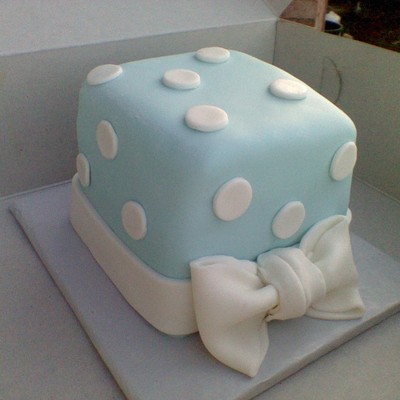 Light Blue Mini Polka Dot Cake