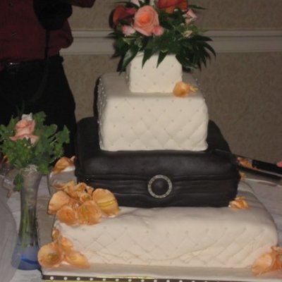 Brown And Ivory Wedding Cake