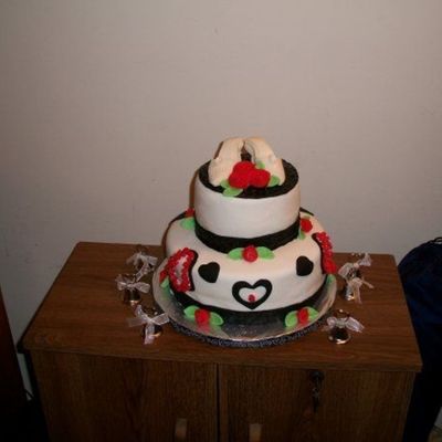Black And White Bridal Shower Cake