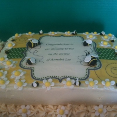 Bumble Bee Shower Cake & Cupcakes