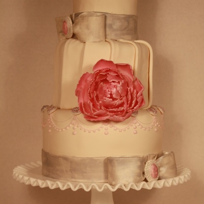 Pink And Grey Cake