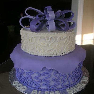 Purple First Communion Cake