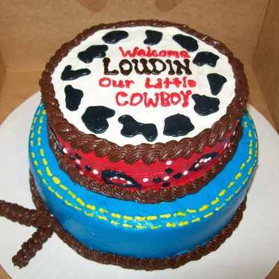 Lil Cowpoke Baby Shower Cake