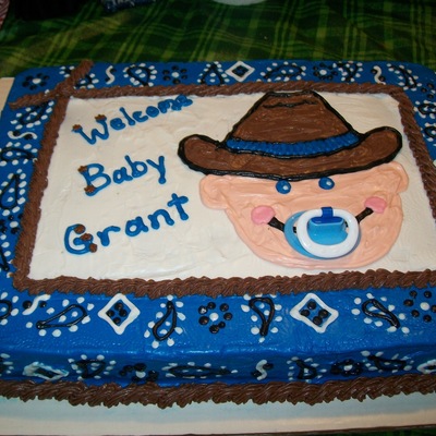 Cowboy Baby Shower Cake