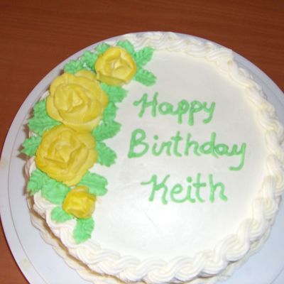 Hubby's Birthday Cake With 'spray Painted' Roses