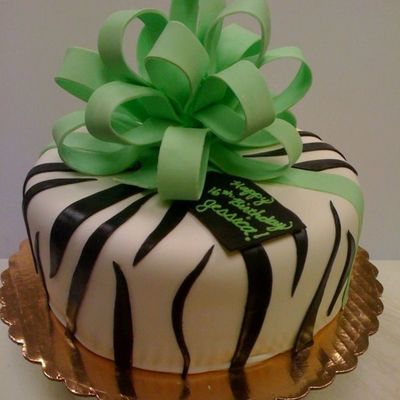 Zebra Print Present Cake