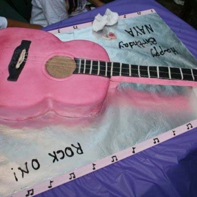 Acoustic Pink Guitar Cake