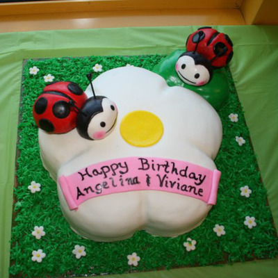 Ladybug Themed Birthday Cake