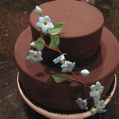 Chocolate Fondant With Blue Blossoms