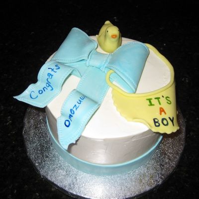 Shower Cake With Ducky And Bow