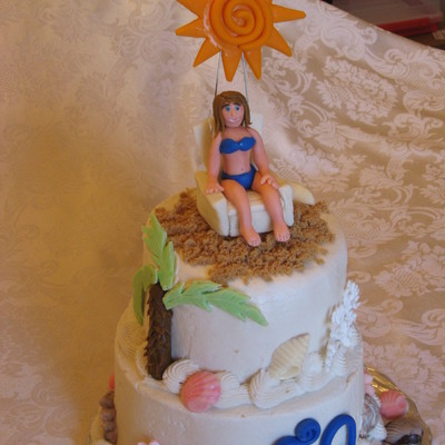 50Th Birthday Beach Cake