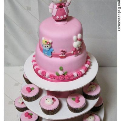 Hello Kitty Cake And Cupcakes