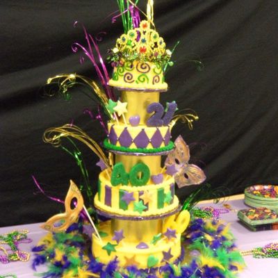 Mardi Gras Birthday Cake