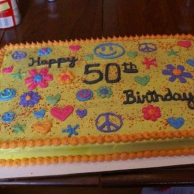 70's Themed Cake For My Mom's 50Th Birthday Party