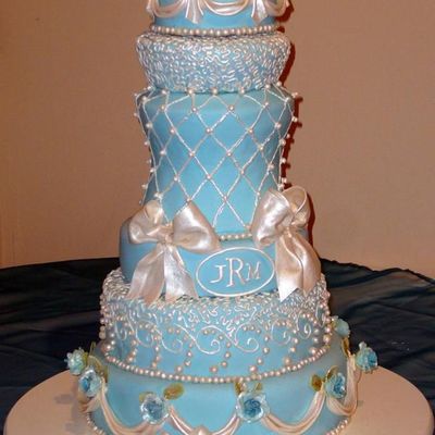 Teal Wedding Cake