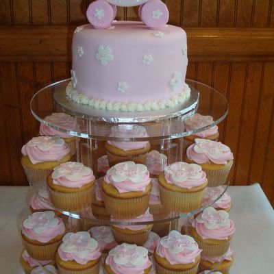 Pink Baby Carriage Baby Shower