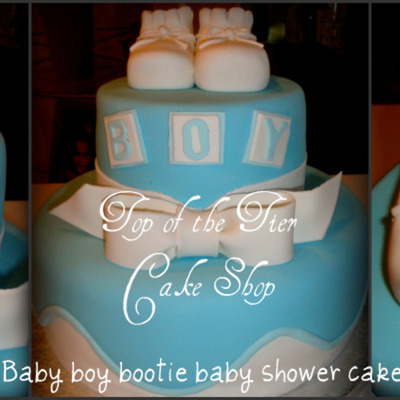 Baby Boy Bootie Baby Shower Cake