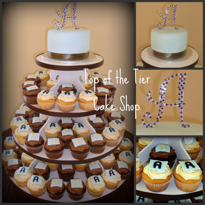 "a" Baby Shower Cake And Cupcakes