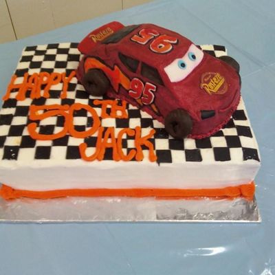 Lightning Mcqueen With Checker Flag...