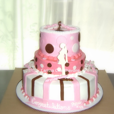 Pink & Brown Themed Babyshower Cake