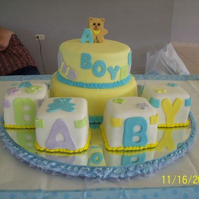 Baby Shower Cube Cakes