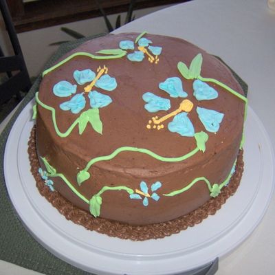 Hawaiian Hibiscus Flower Chocolate Cake